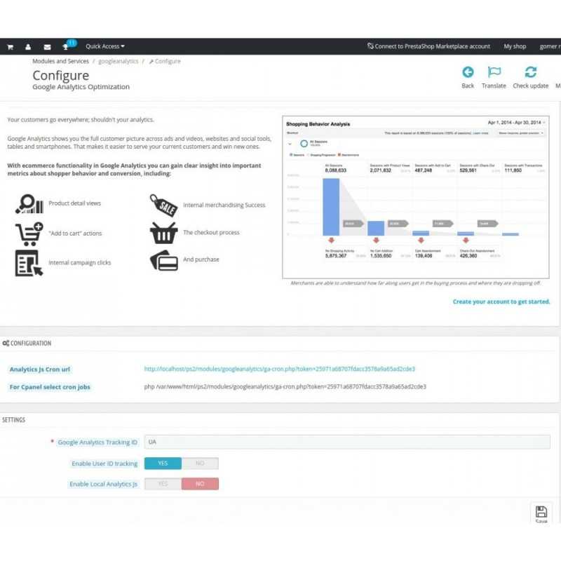 Google Analytics Optimize Module Prestashop