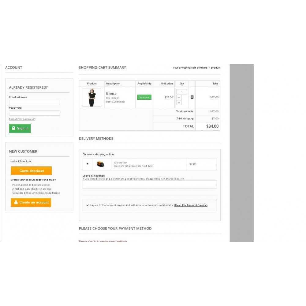 One Step Checkout Prestashop Module and one page checkout