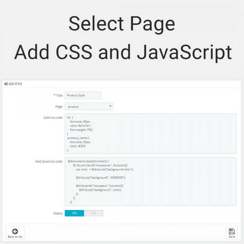 Custom CSS and JS Code