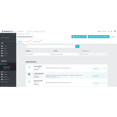 Prestashop -Produktinfo nedladdning PDF