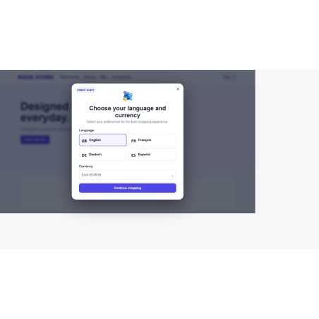 Prestashop Language and Currency Popup