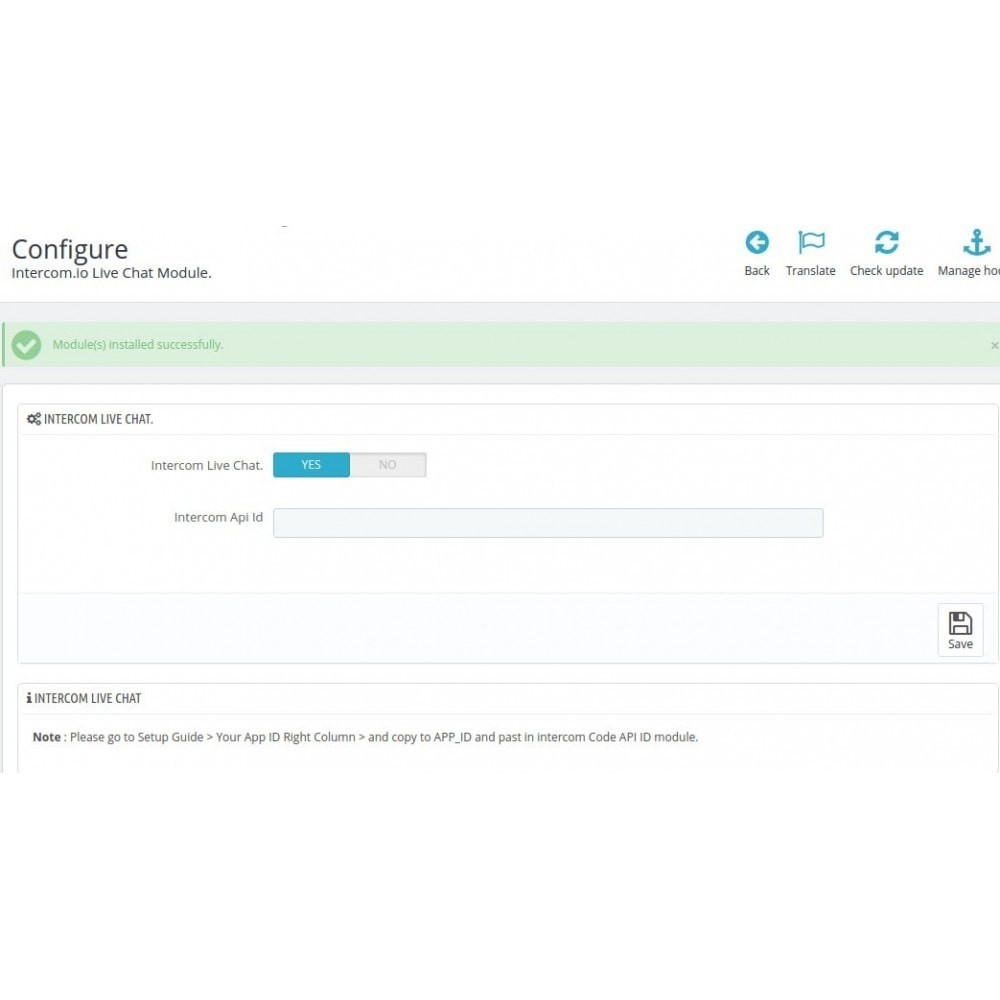 Intercom.io Live Chat-modul PrestaShop Intercom.io Live Chat-modul PrestaShop