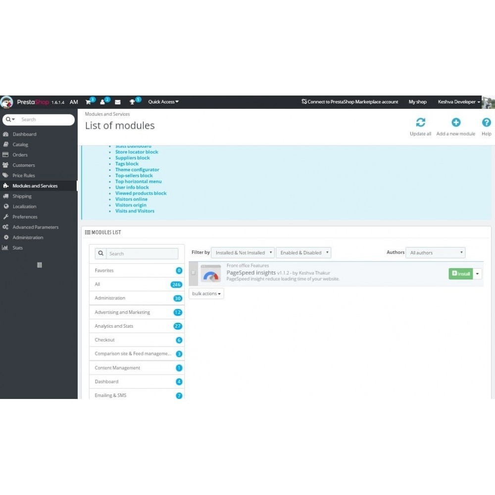 PageSpeed Insights Module PrestaShop PageSpeed Insights Module PrestaShop