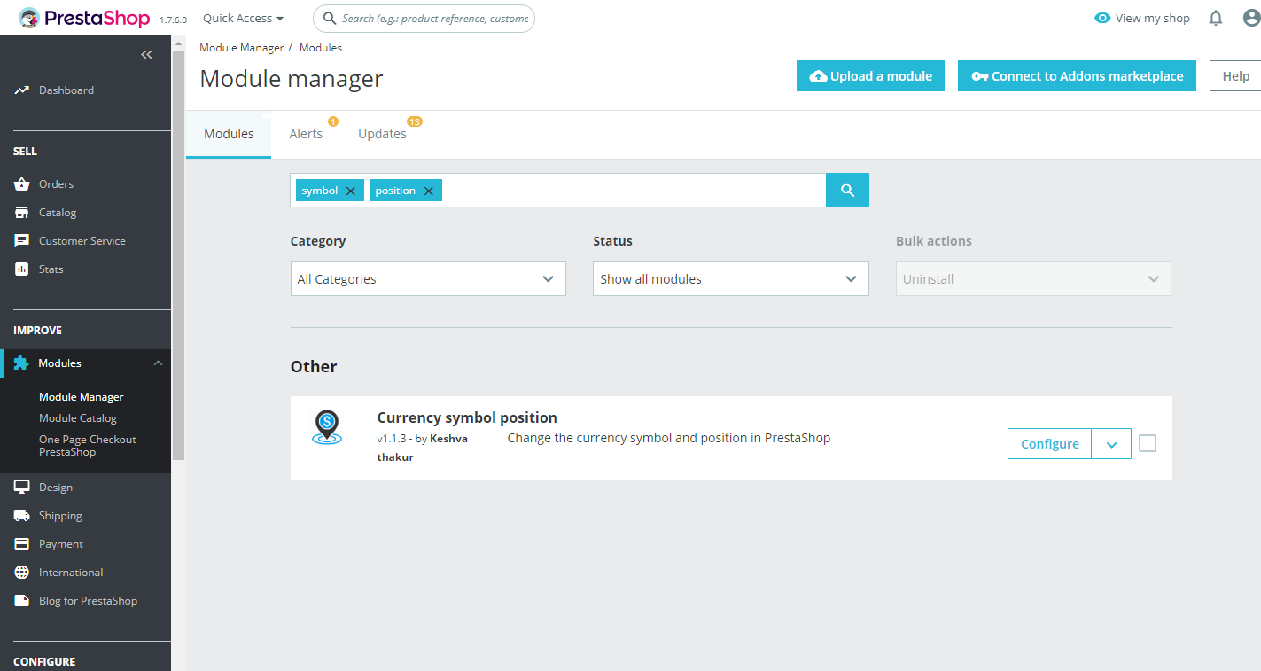 Förändring av valutaposition och symbol Förändring av valutaposition och symbol