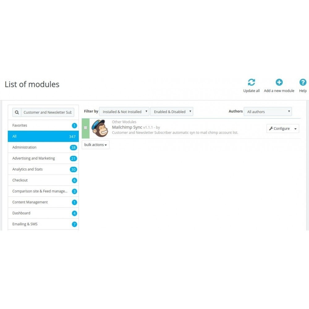 Mailchimp Sync Ultimate Module PrestaShop Mailchimp Sync Ultimate Module PrestaShop