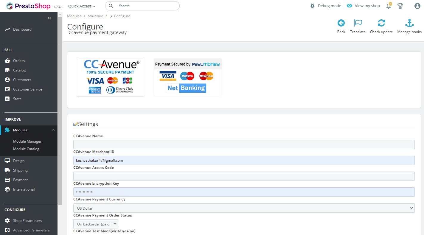 CCAvenue Gateway For Easy - Prestashop CCAvenue Gateway For Easy - Prestashop