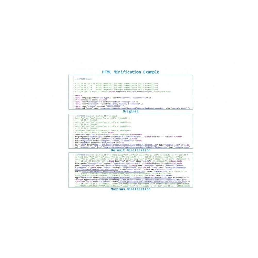 Minify HTML CSS JS Module Prestashop - Speed optimization Minify HTML CSS JS Module Prestashop - Speed optimization