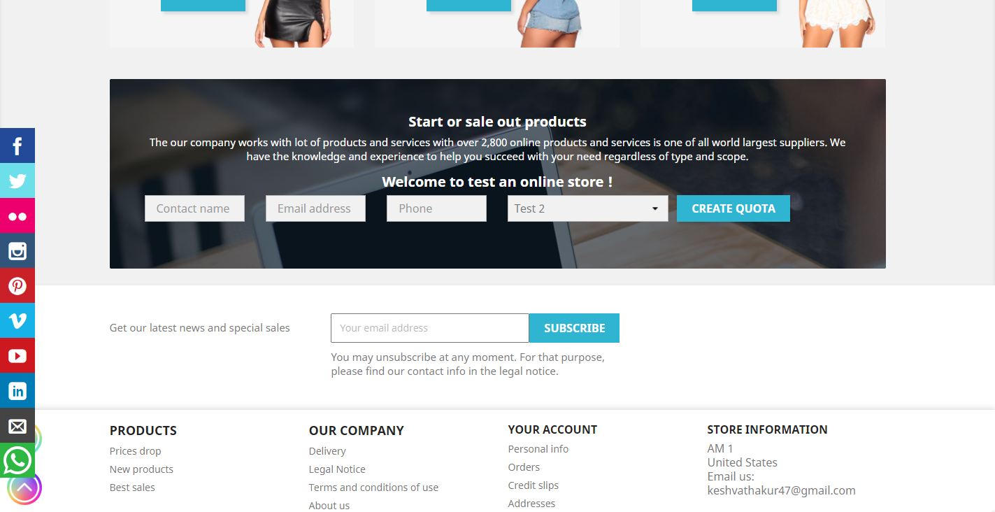 Request a Quote/ Demo & send and received email Prestashop Request a Quote/ Demo & send and received email Prestashop