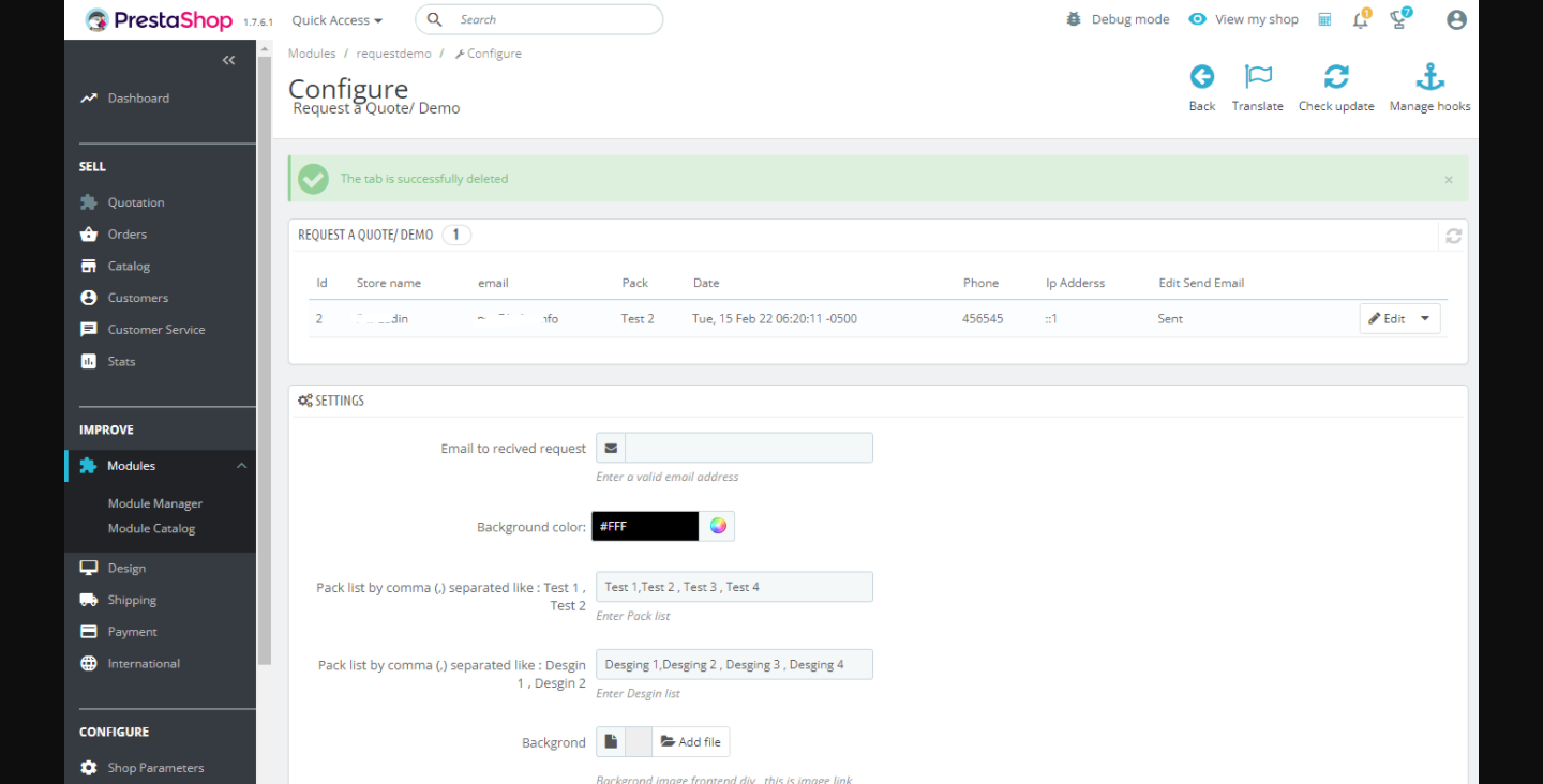 Request a Quote/ Demo & send and received email Prestashop Request a Quote/ Demo & send and received email Prestashop
