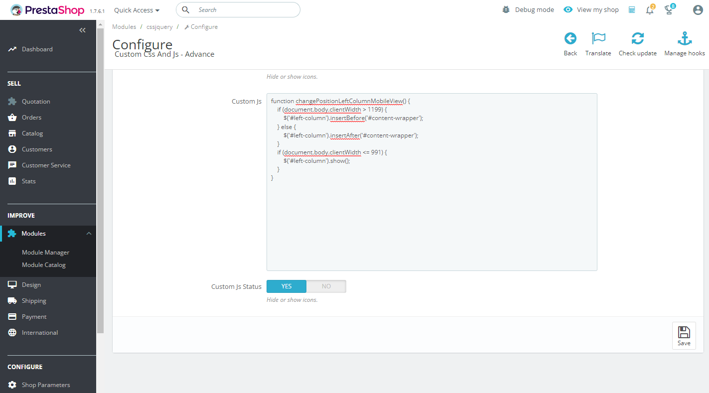 Custom CSS and JS frontend Custom CSS and JS frontend