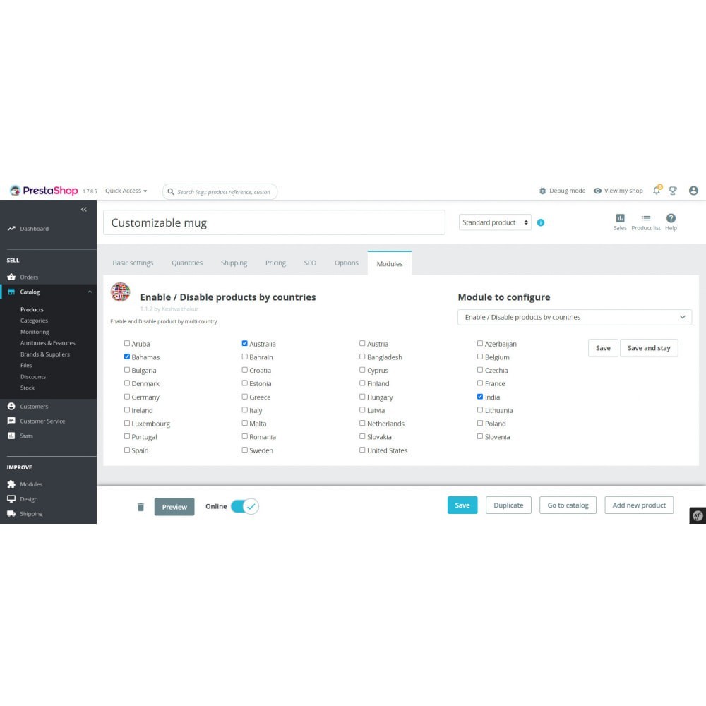 Disable / Hide products per countries Disable / Hide products per countries