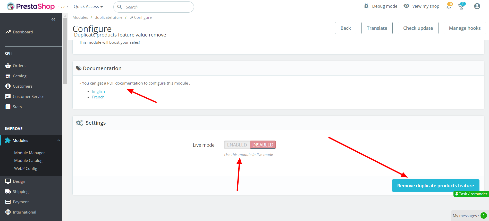Duplicate products feature value remove Duplicate products feature value remove