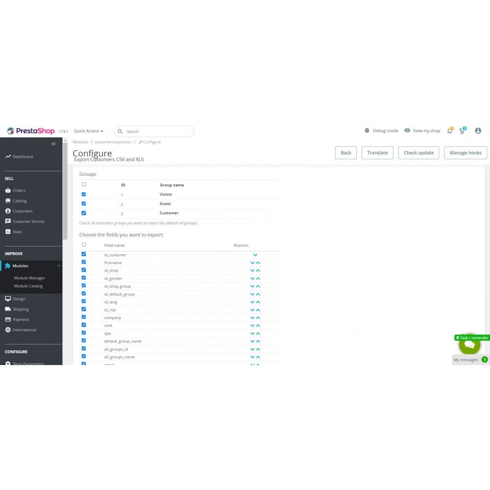 Prestashop Export Customers CSV and XLS - Advance Prestashop Export Customers CSV and XLS - Advance