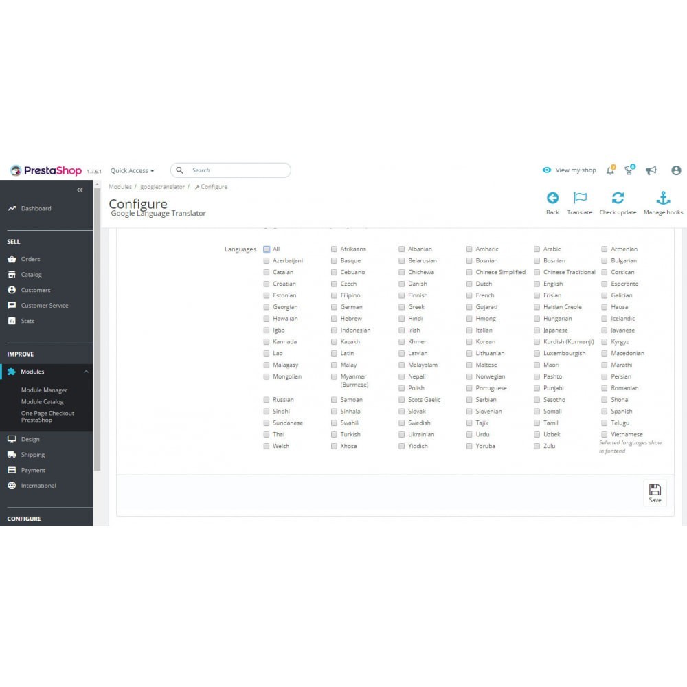 Google Language Translate - Ultimate Module PrestaShop Google Language Translate - Ultimate Module PrestaShop