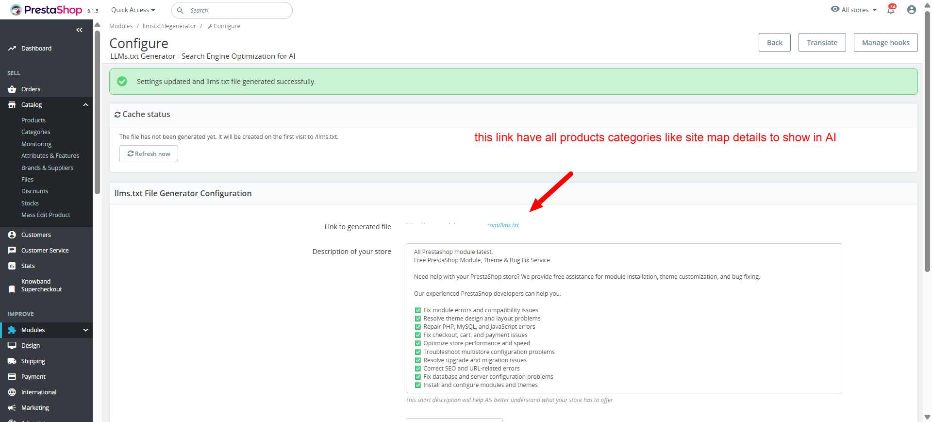 LLMs.txt Generator - Search Engine Optimization for AI Prestashop LLMs.txt Generator - Search Engine Optimization for AI Prestashop