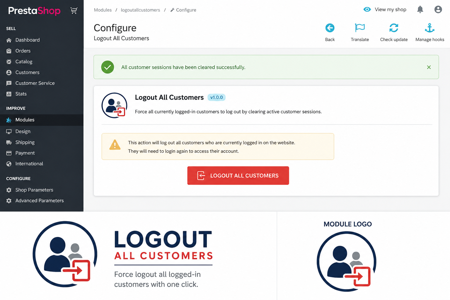 Logout All Customers - Prestashop